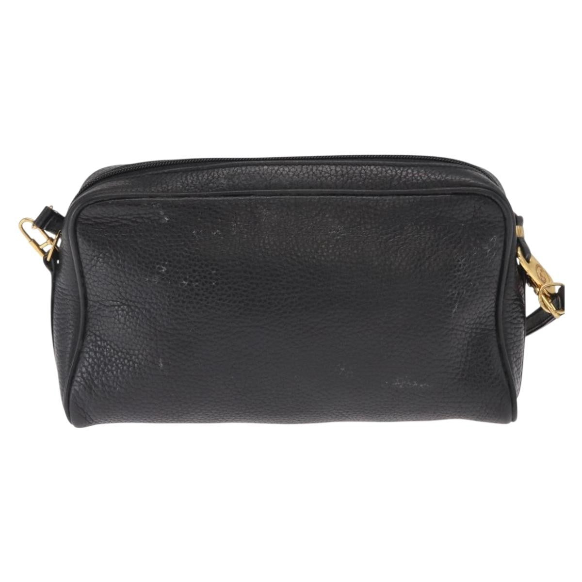 Gucci Vintage Shoulder Bag Leather Black Leather Shoulder Bag Bag (Pre-Owned)