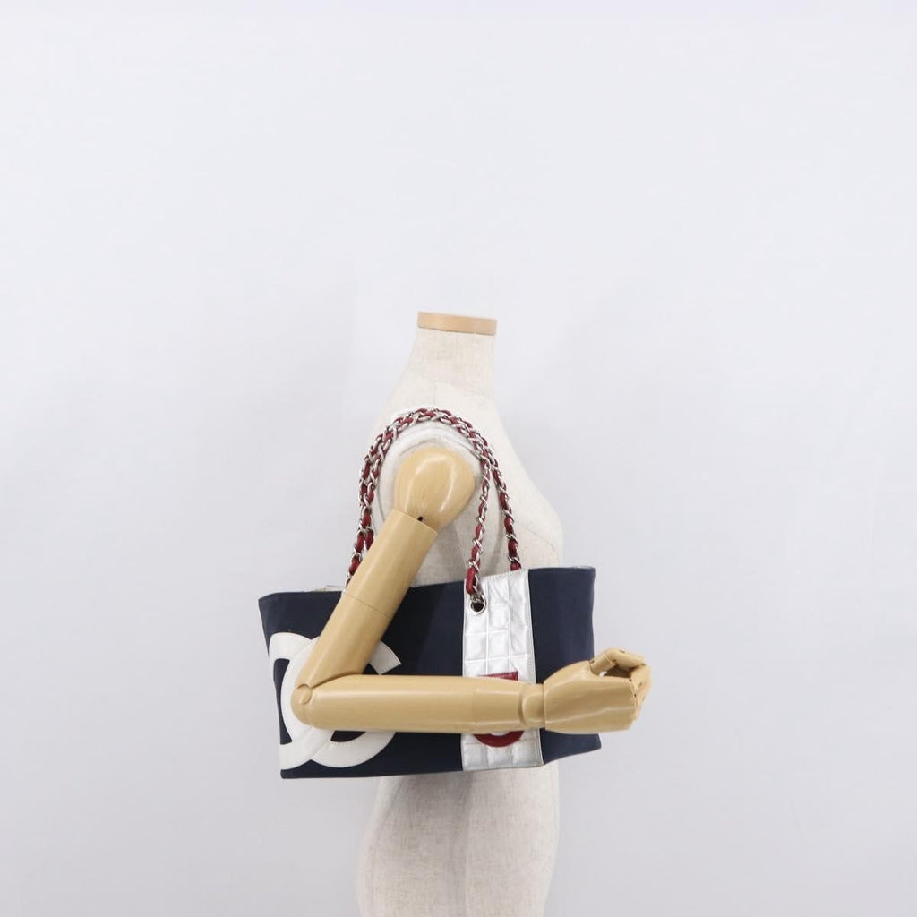 Chanel No.5 Tote Canvas And Leather Navy Canvas Tote Bag Bag