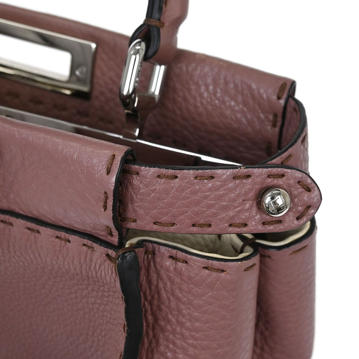 Fendi Selleria Peekaboo Bag Leather Purple Leather Handbag