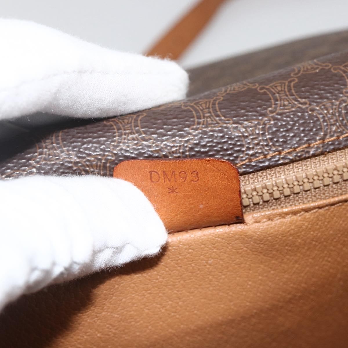 Celine Vintage Macadam Shoulder Bag Canvas And Leather Brown Canvas Shoulder Bag Bag