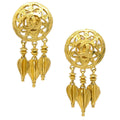 Chanel Vintage Cc Round Drop Clip-On Earrings Metal Gold Gold_Plated Earrings Jewelry