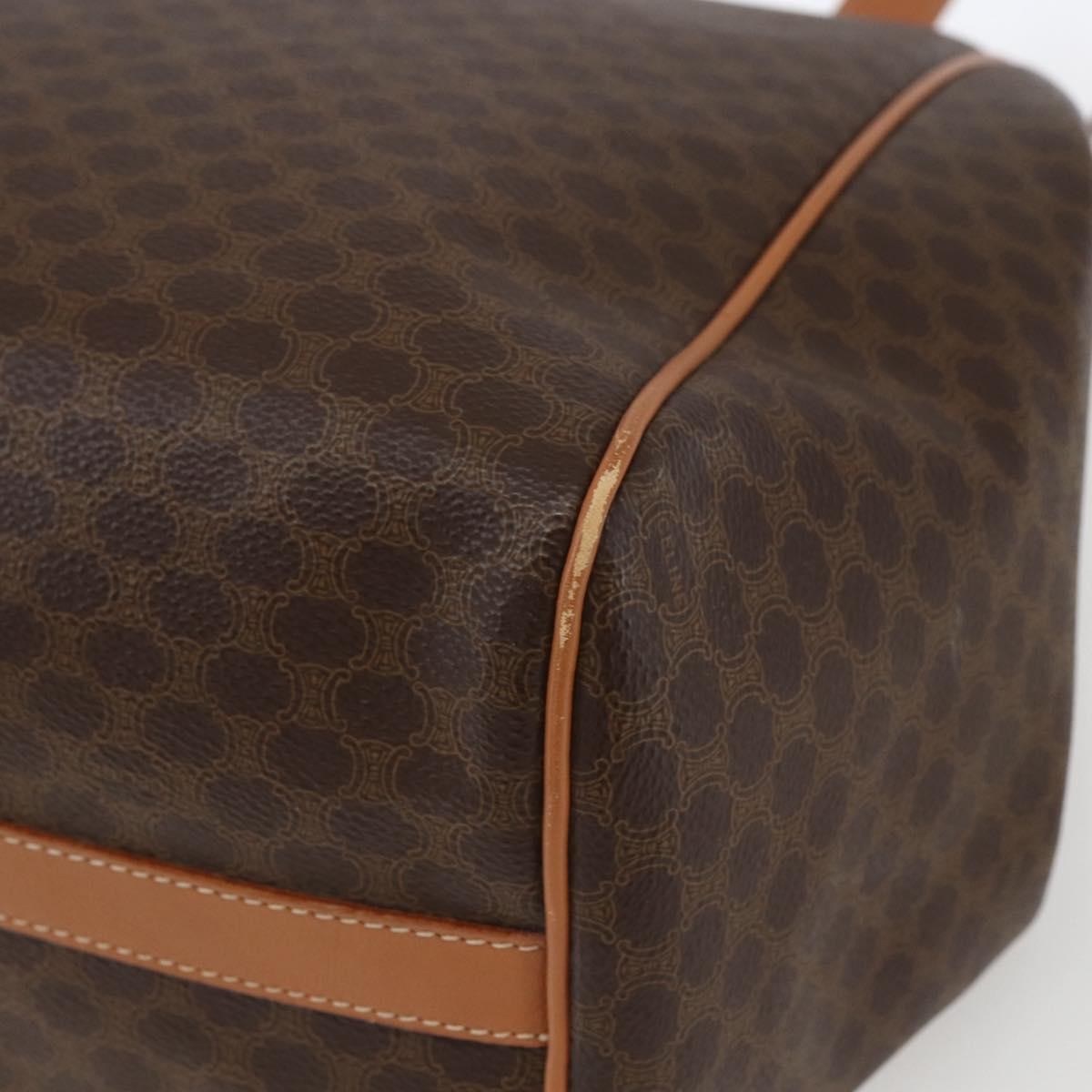 Celine Vintage Macadam Shoulder Bag Canvas And Leather Brown Canvas Shoulder Bag Bag