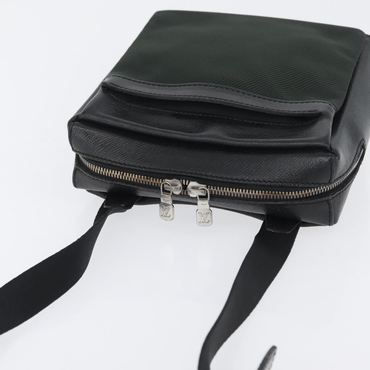 Louis Vuitton Sayan Messenger Bag Taiga Leather And Canvas Black Leather Shoulder Bag