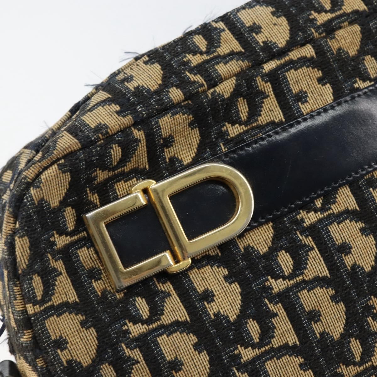Christian Dior Vintage Cd Trotter Shoulder Bag Canvas Navy Canvas Shoulder Bag Bag (Pre-Owned)