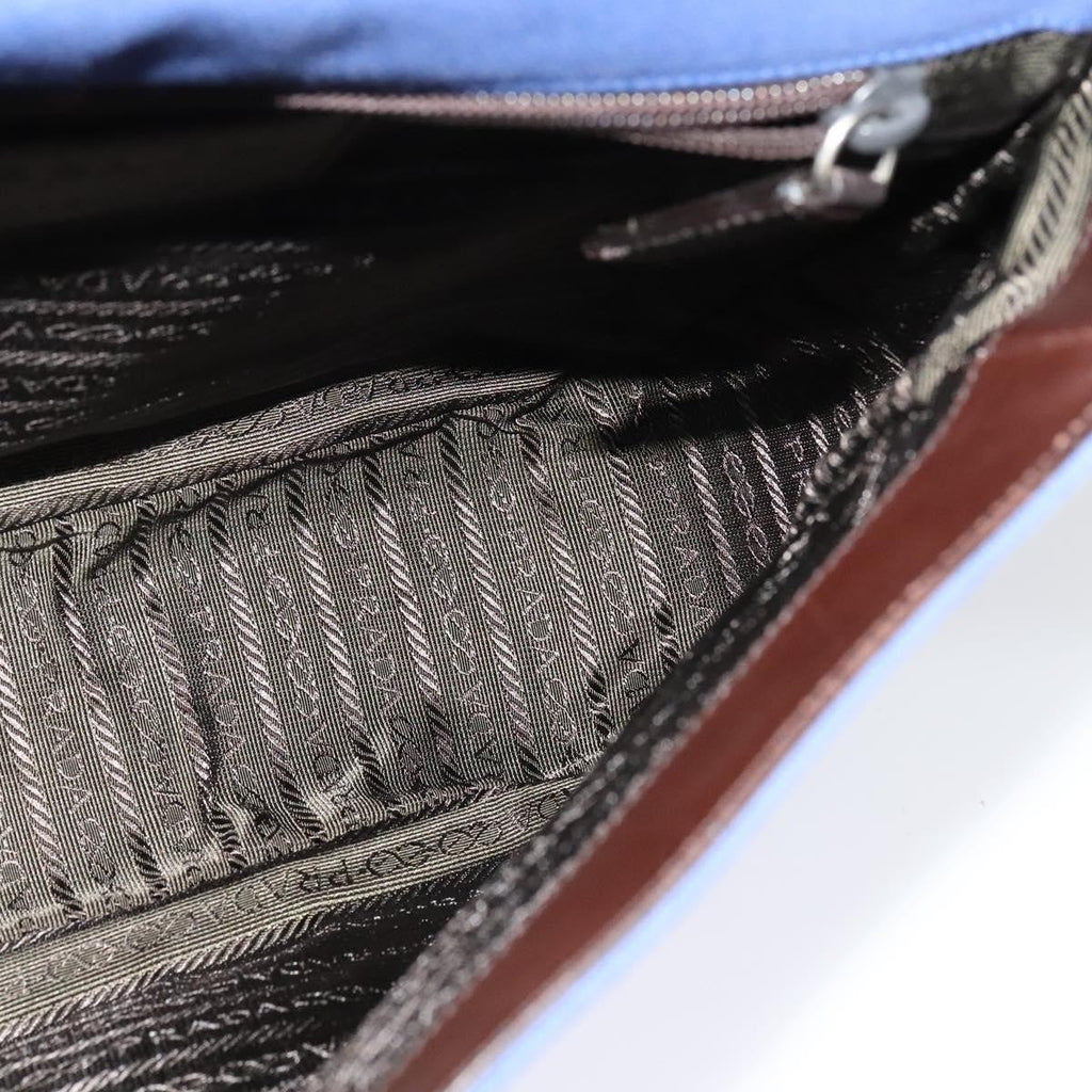 Prada Impunturato Buckle Flap Messenger Bag Canvas Blue Canvas Shoulder Bag Bag