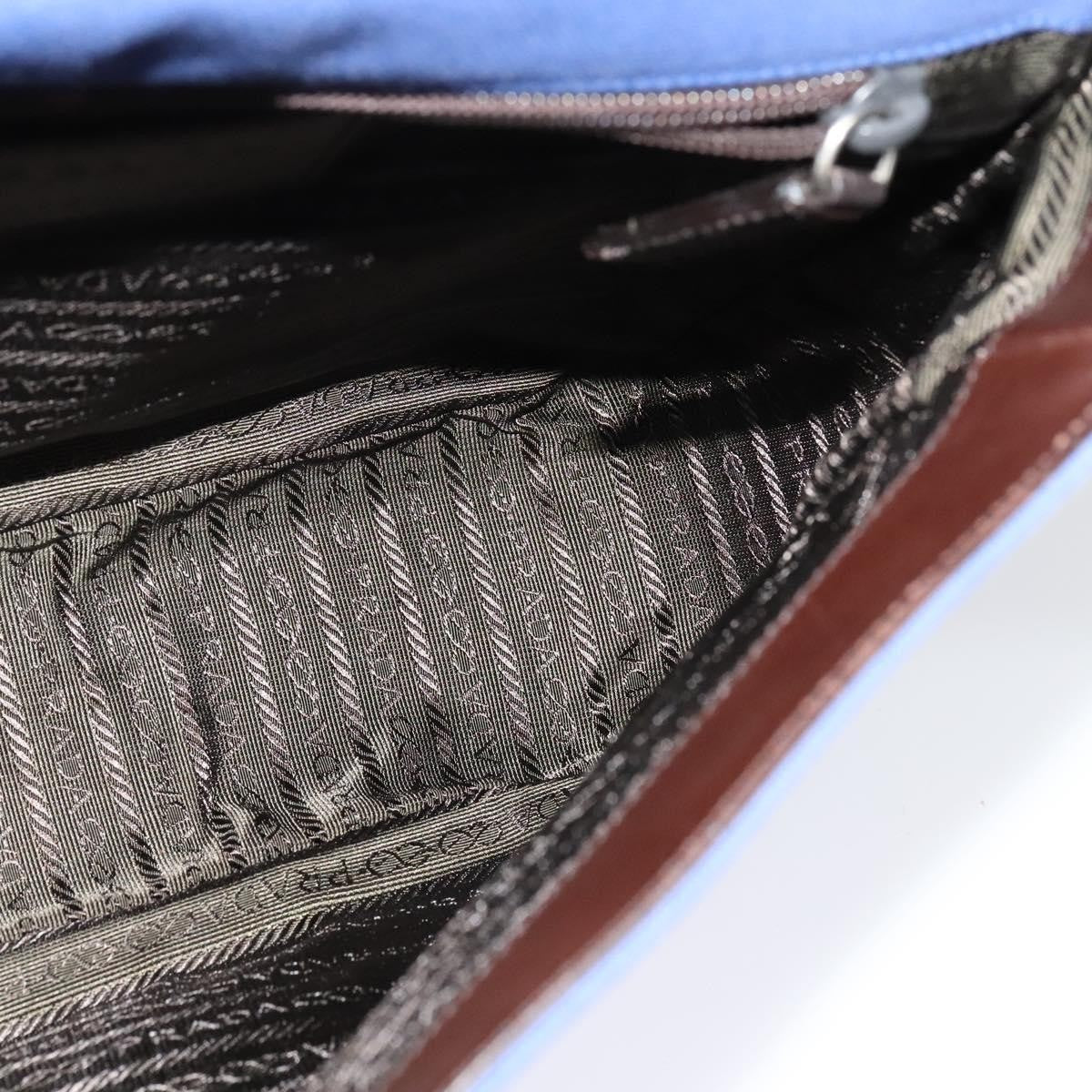 Prada Impunturato Buckle Flap Messenger Bag Canvas Blue Canvas Shoulder Bag Bag