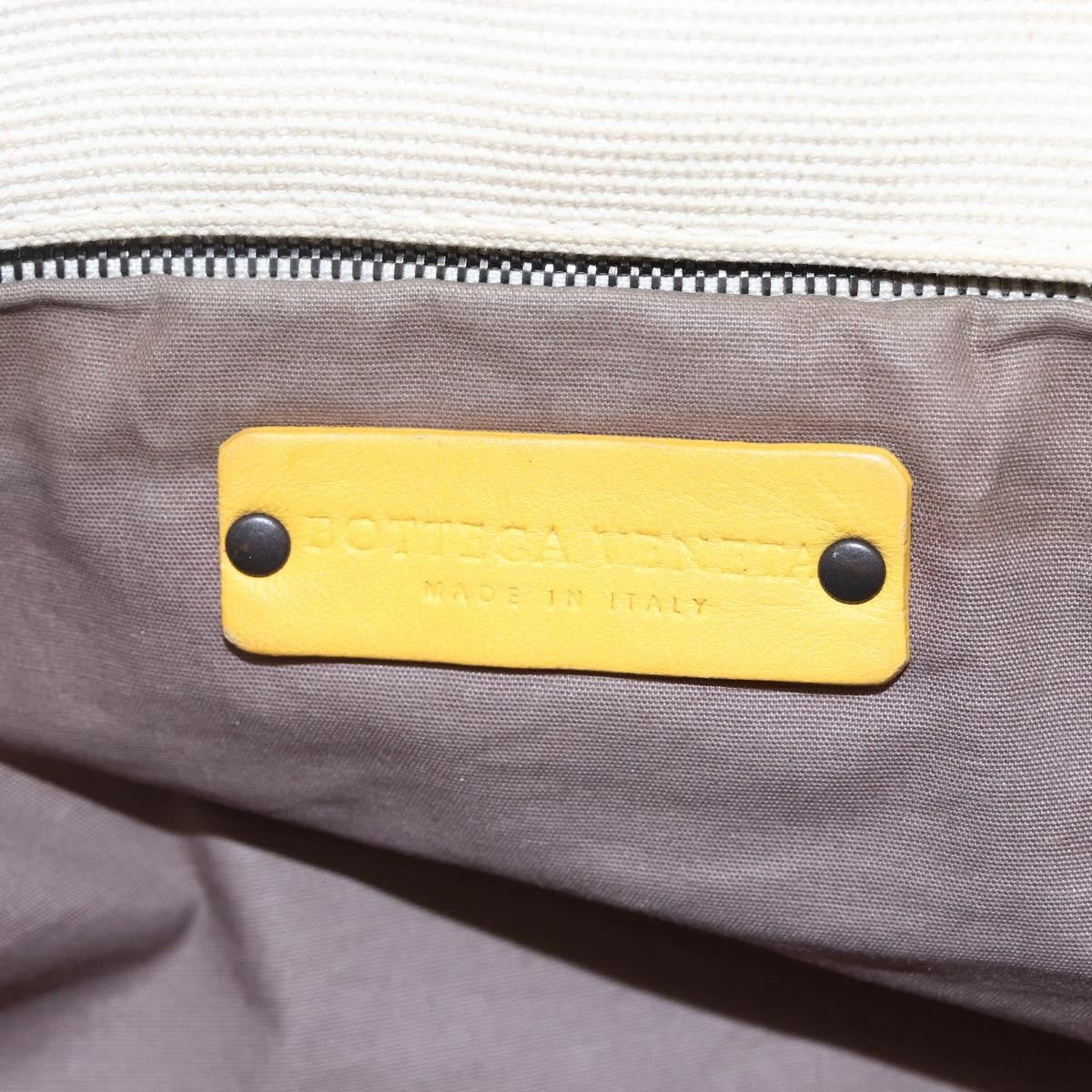Bottega Veneta Braided Handle Open Tote Bag Canvas With Leather Yellow Canvas Bag