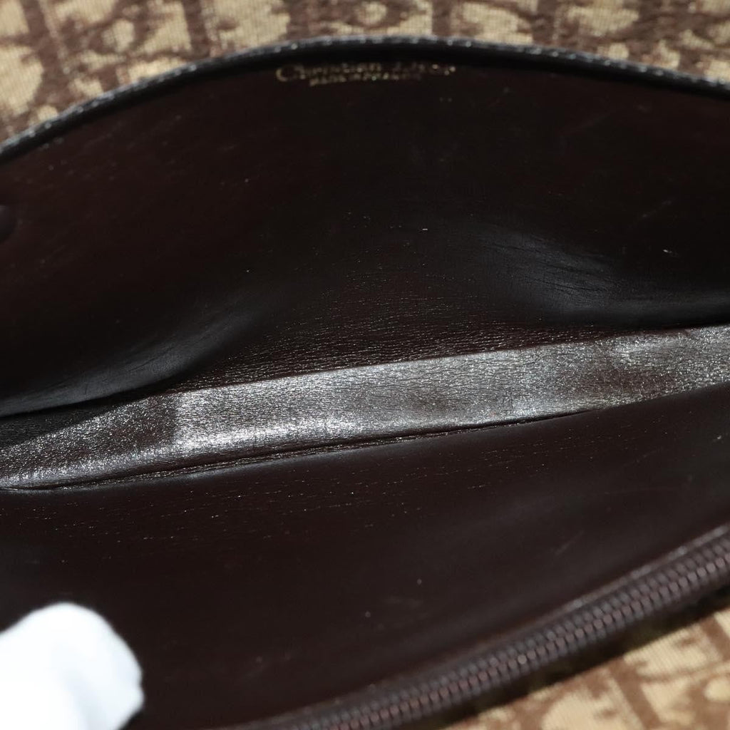 Christian Dior Vintage Trotter Handbag Canvas Brown Canvas Handbag (Pre-Owned)