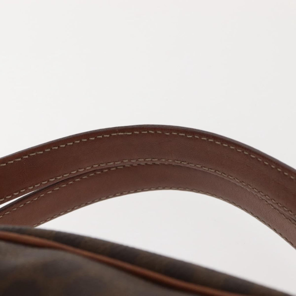 Celine Vintage Macadam Handbag Canvas And Leather Brown Canvas Handbag