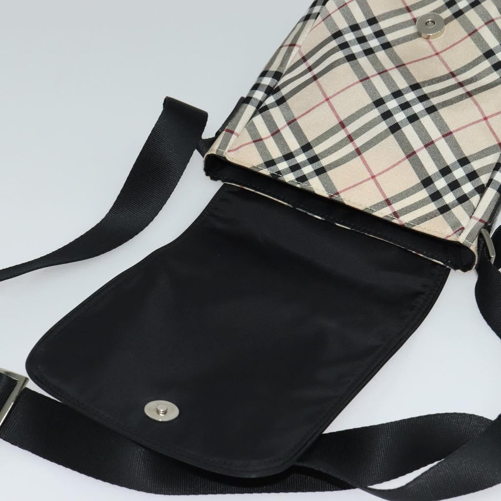 Burberry Nova Check Blue Label Nylon Beige Nylon Shoulder Bag