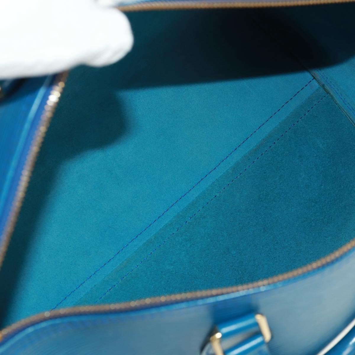 Louis Vuitton Speedy Handbag Epi Leather Blue Leather Handbag