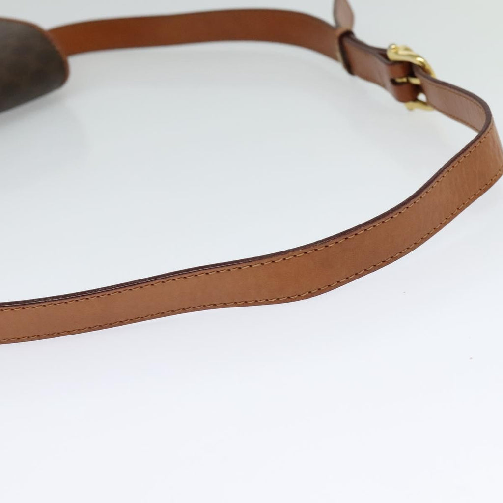 Celine Vintage Macadam Shoulder Bag Canvas And Leather Brown Canvas Shoulder Bag Bag