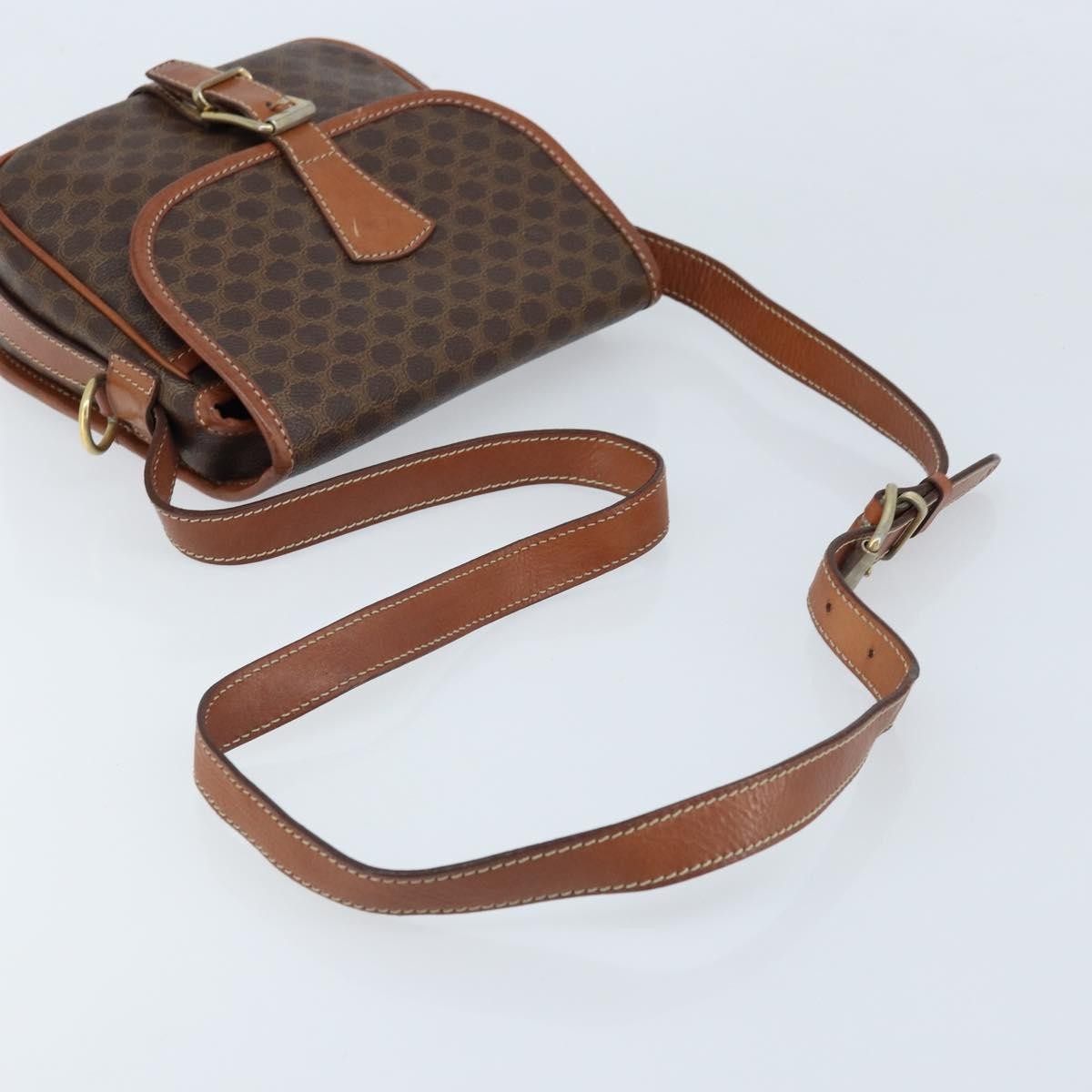 Celine Vintage Macadam Shoulder Bag Canvas And Leather Brown Pvc Shoulder Bag Bag