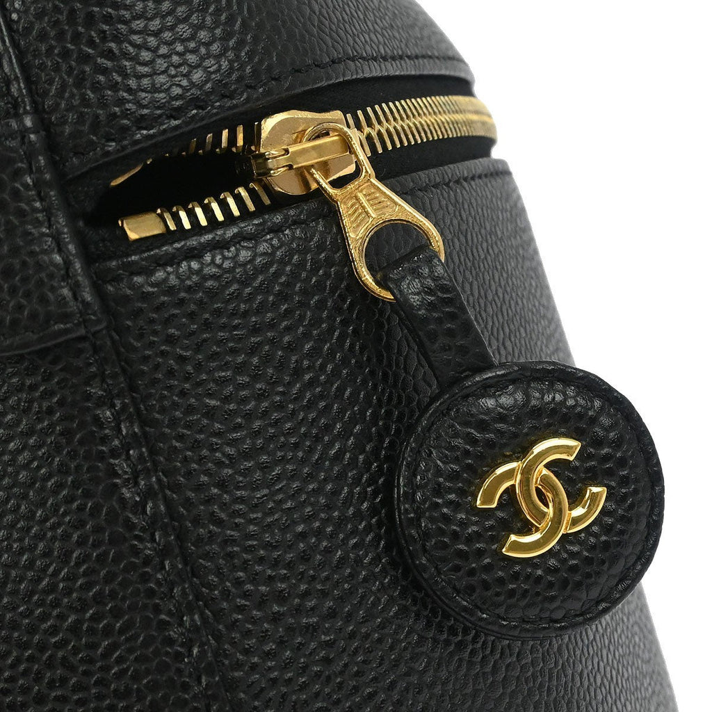 Chanel Vintage Timeless Cosmetic Case Caviar Black Leather Handbag
