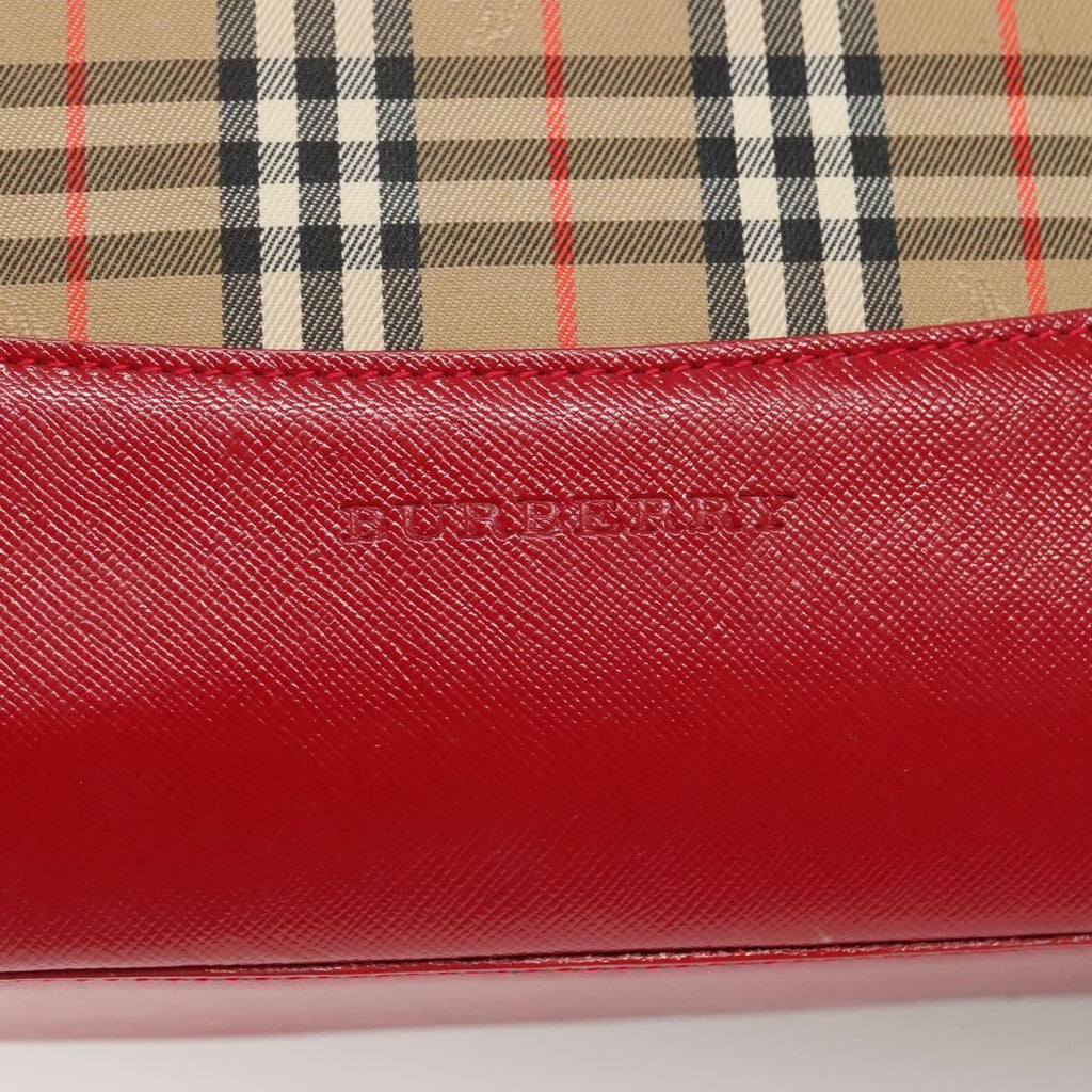 Burberry Nova Check Tote Canvas And Leather Beige Canvas Tote Bag