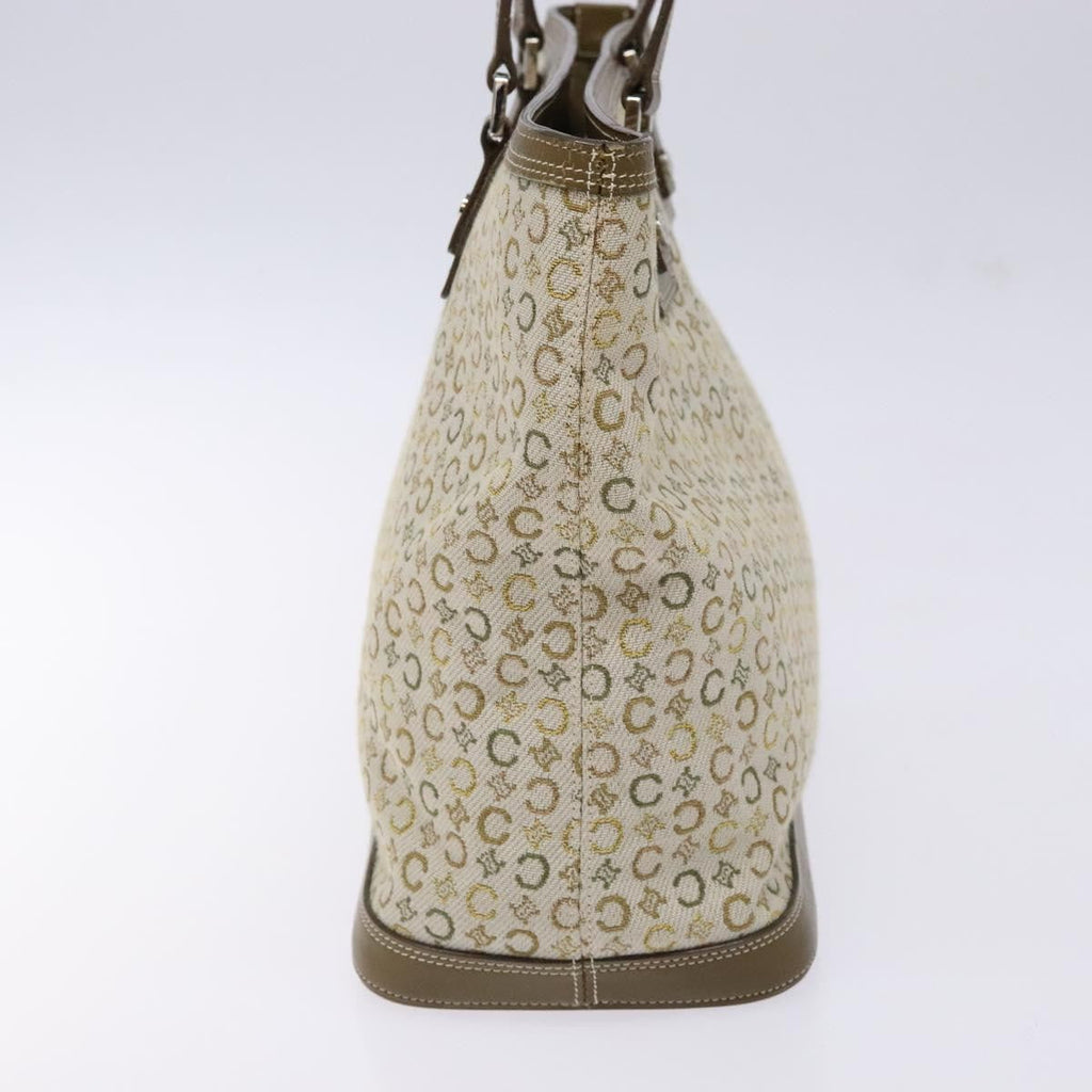 Celine Vintage Macadam Shoulder Bag Canvas Khaki Canvas Bag