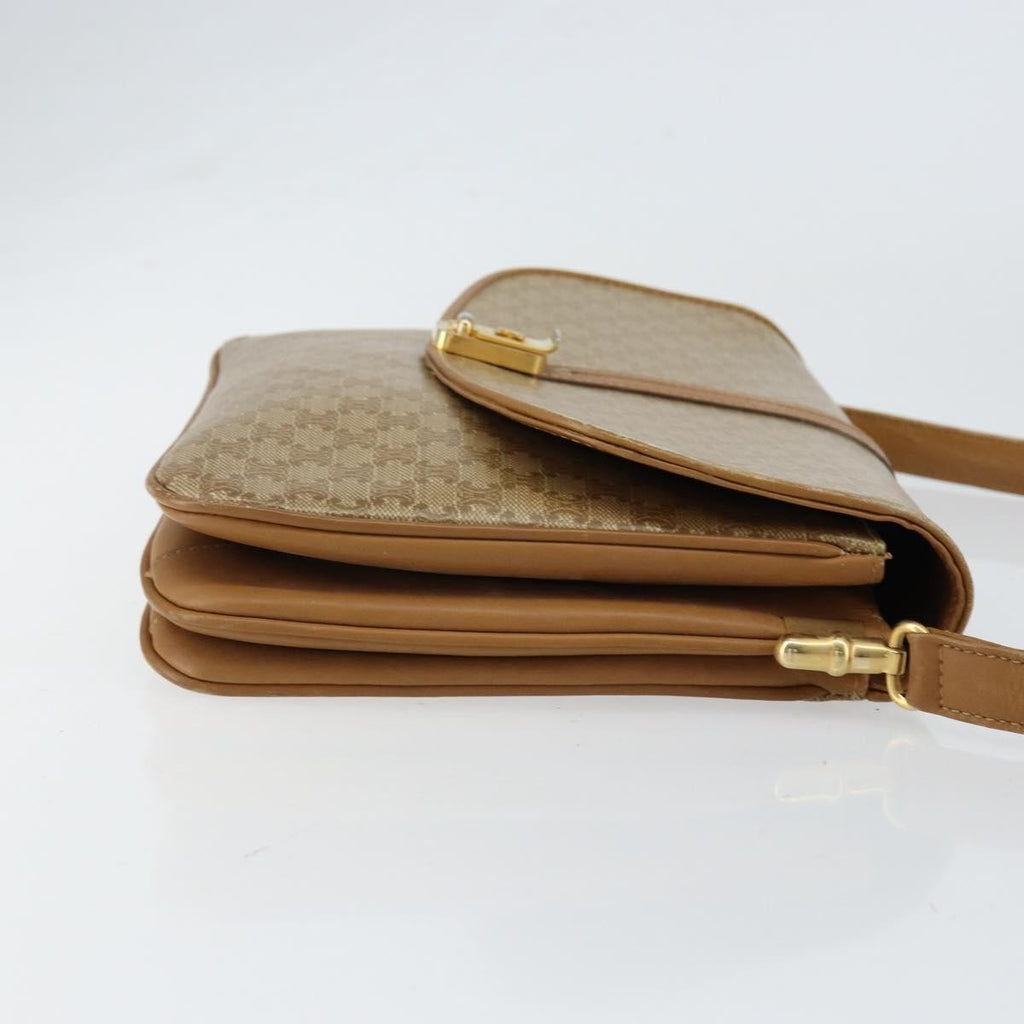Celine Macadam Shoulder Bag Canvas Beige Canvas Shoulder Bag Bag