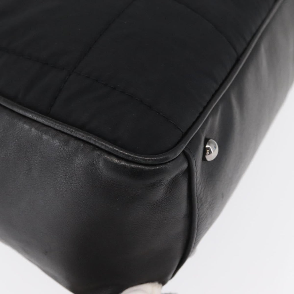 Chanel Square Stitch Boston Bag Quilted Nylon Black Nylon Travel Bag Bag