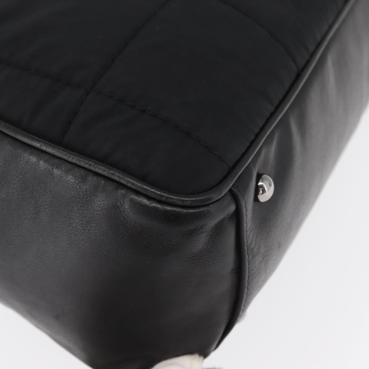 Chanel Square Stitch Boston Bag Quilted Nylon Black Nylon Travel Bag Bag