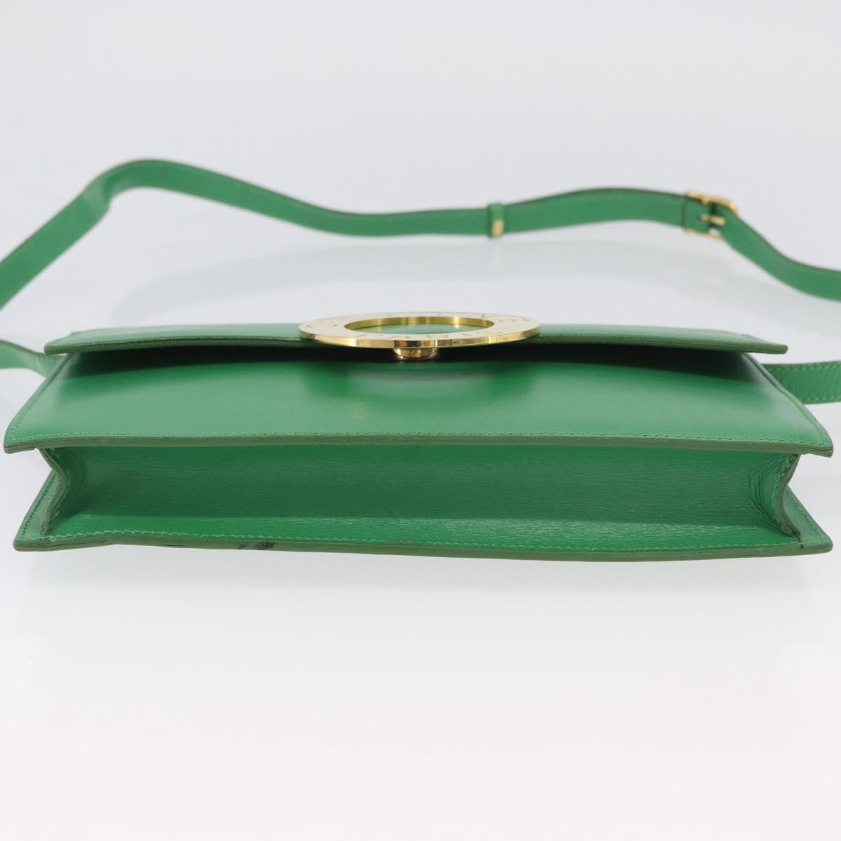 Celine Circle Logo Shoulder Bag Leather Green Leather Shoulder Bag Bag