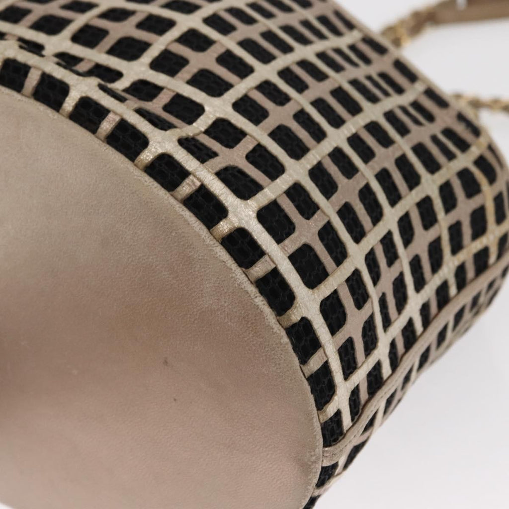 Chanel Chain Bucket Bag Mesh And Leather Black Leather Shoulder Bag Bag