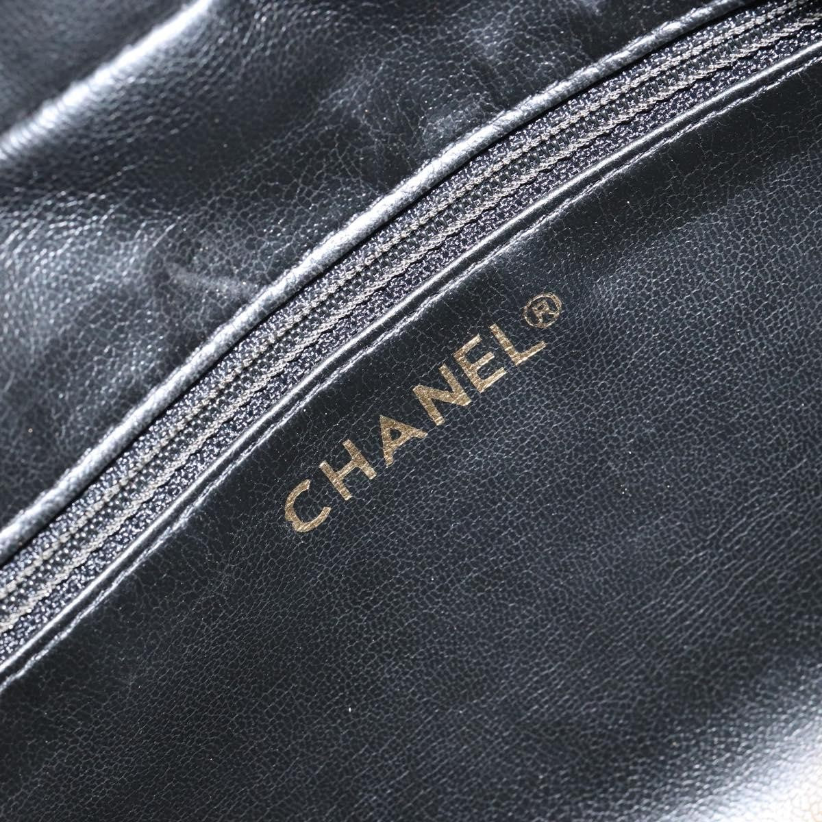 Chanel Vintage Toiletry Pouch Leather Black Leather Clutche & Pouche Bag