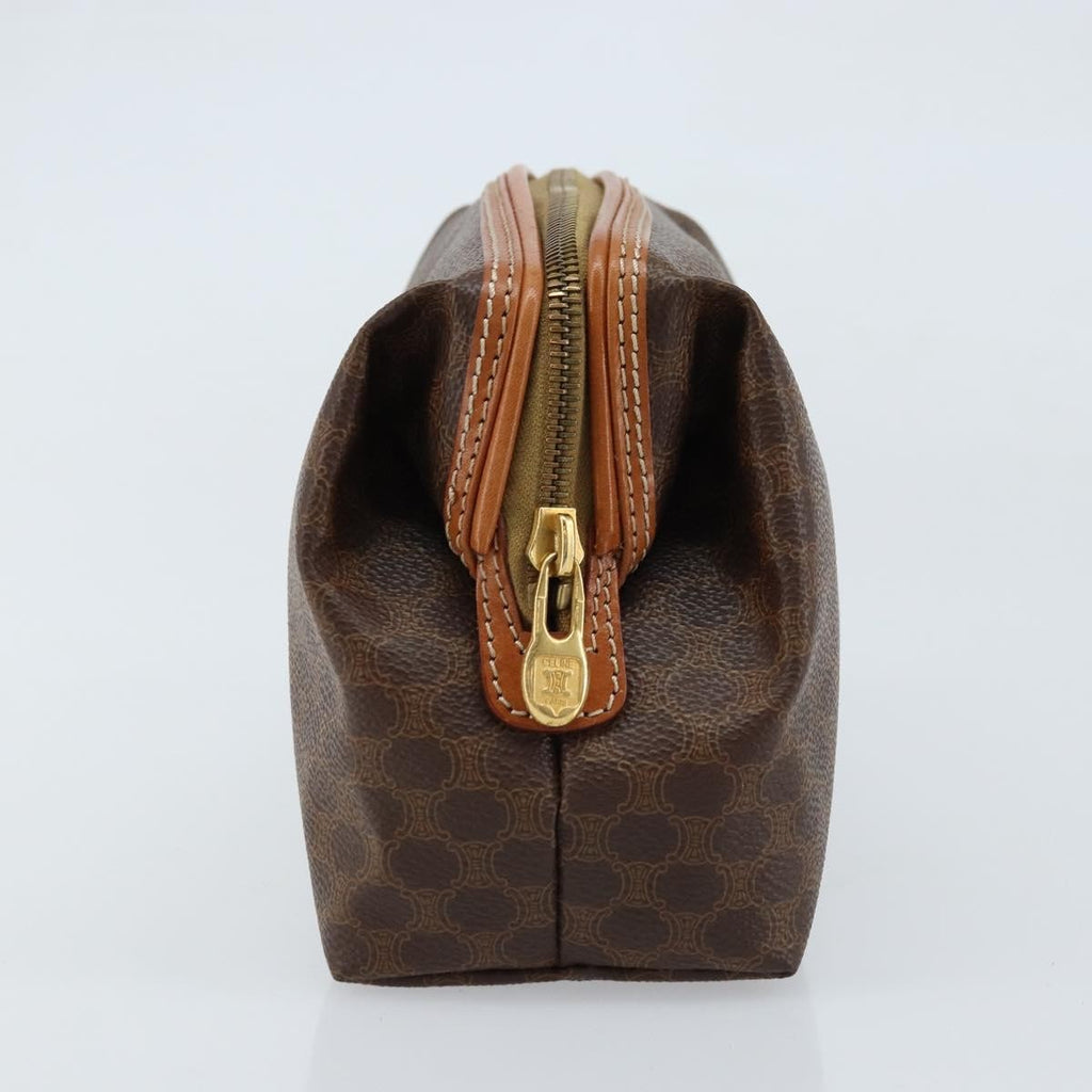 Celine Macadam Pochette Canvas And Leather Brown Canvas Clutche & Pouche Bag