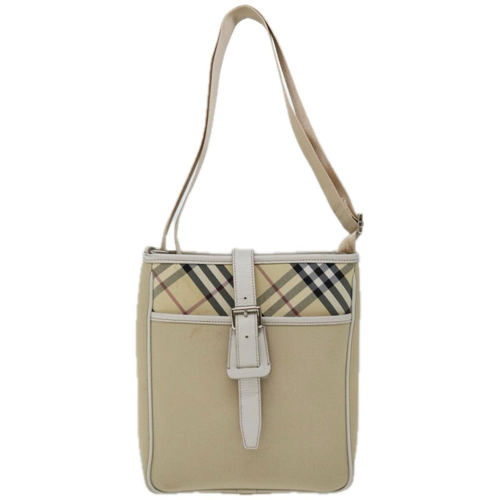 Burberry Nova Check Shoulder Bag Canvas Beige Canvas Shoulder Bag