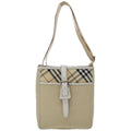 Burberry Nova Check Shoulder Bag Canvas Beige Canvas Shoulder Bag
