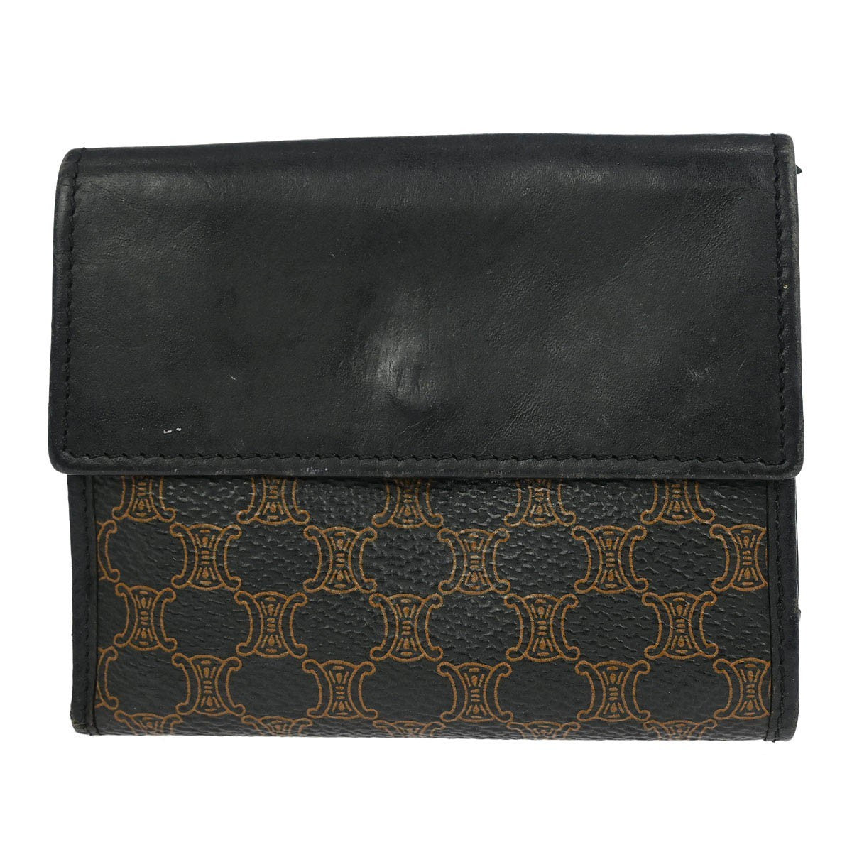 Celine Vintage Bifold Wallet Macadam Coated Canvas Black Pvc Wallets Accessory