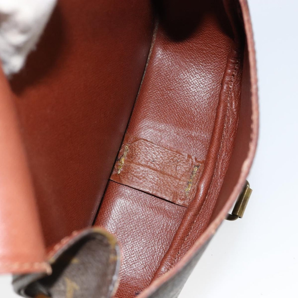 Louis Vuitton Cartouchiere Handbag Monogram Canvas Brown Canvas Shoulder Bag