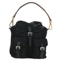 Prada Double Pocket Drawstring Shoulder Bag Tessuto Black Nylon Shoulder Bag Bag