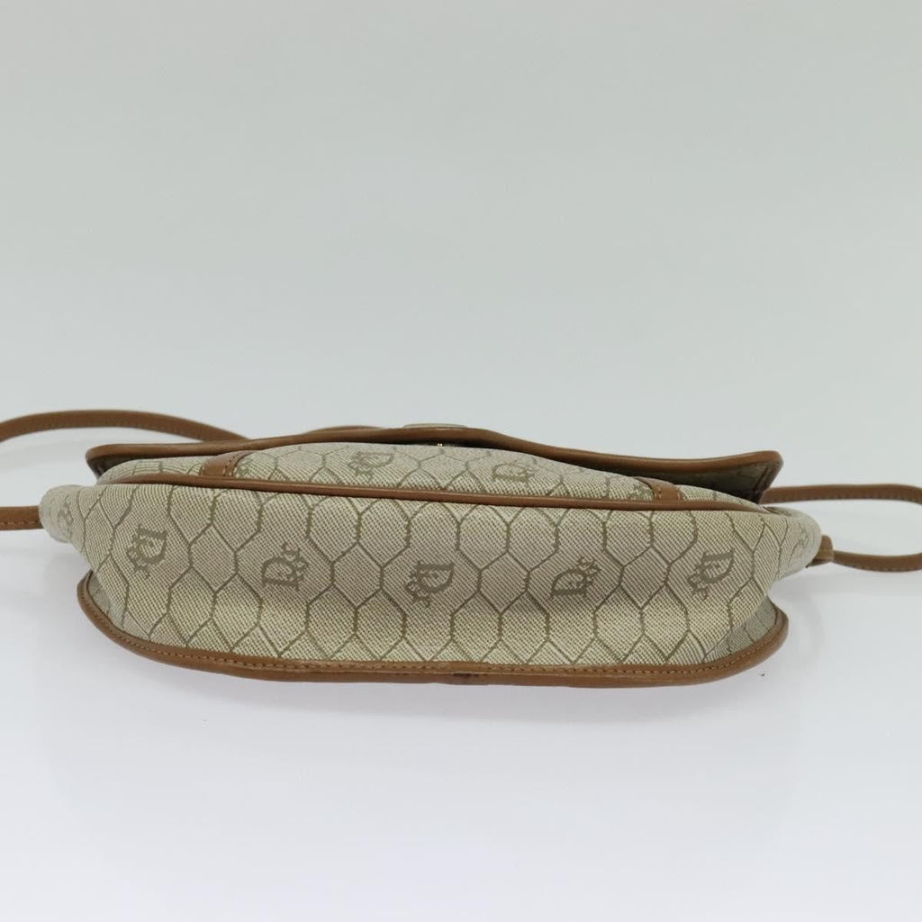Christian Dior Vintage Honeycomb Shoulder Bag Canvas Beige Canvas Bag (Pre-Owned)