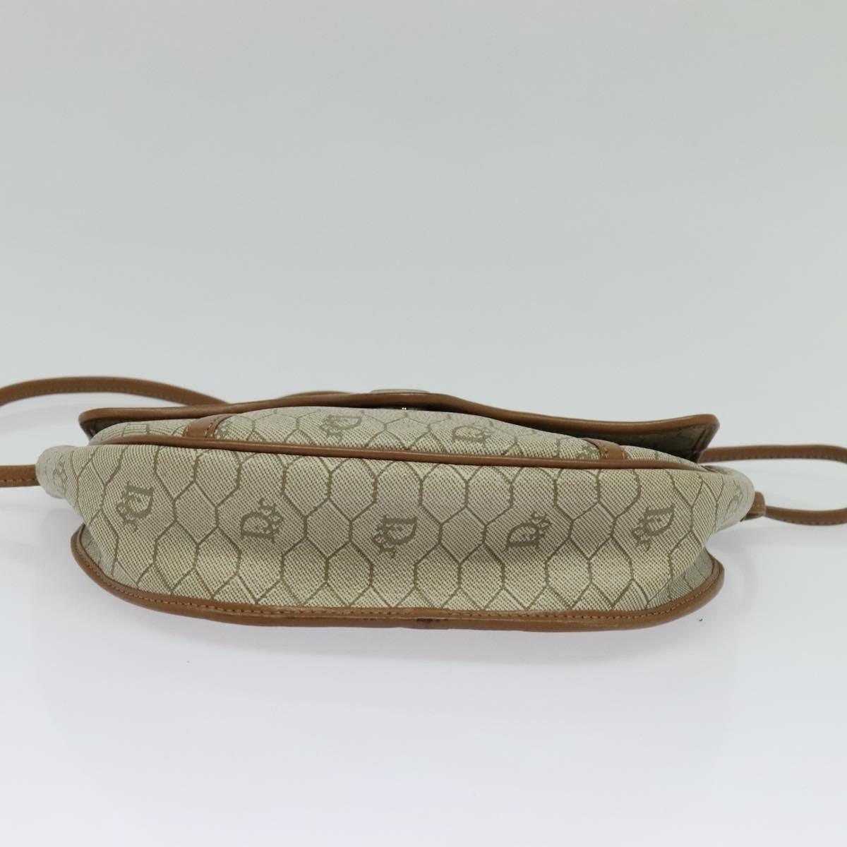 Christian Dior Vintage Honeycomb Shoulder Bag Canvas Beige Canvas Bag (Pre-Owned)