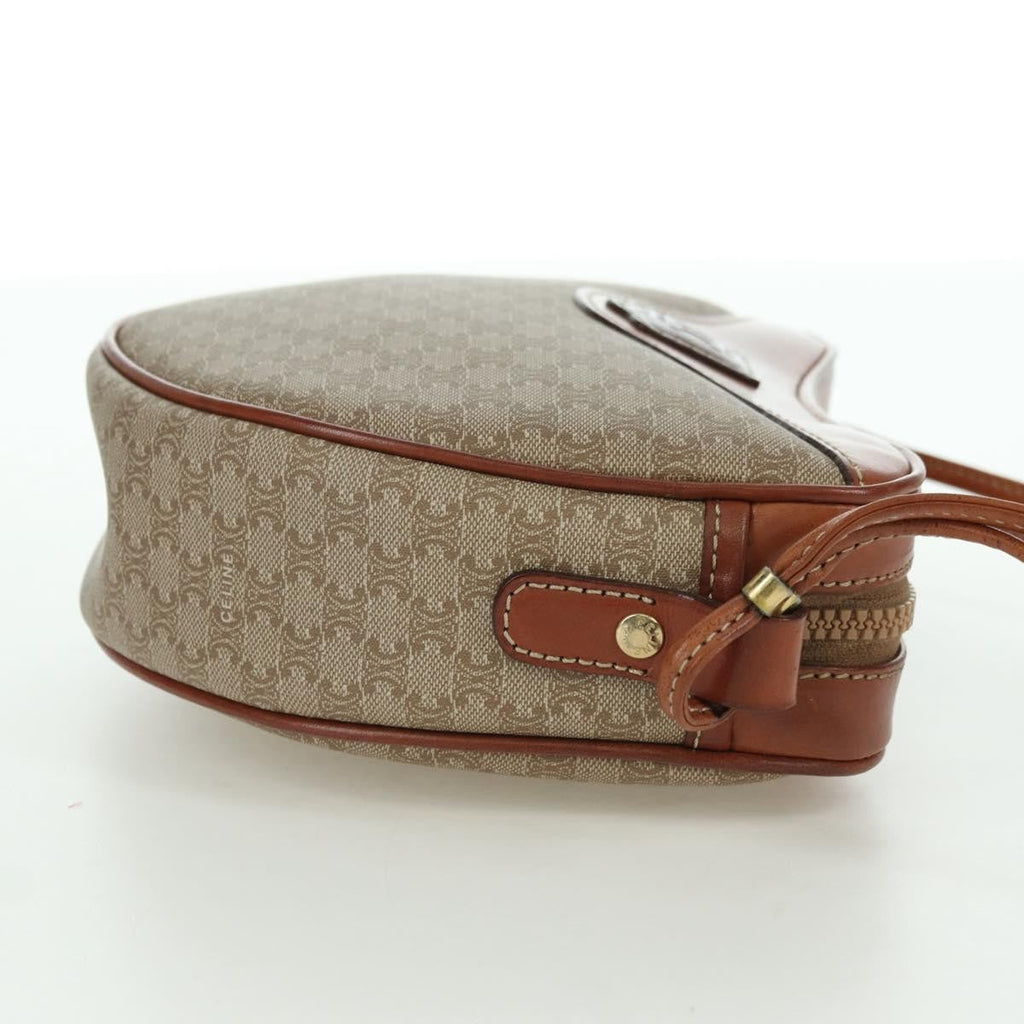 Celine Vintage Macadam Shoulder Bag Canvas And Leather Beige Canvas Shoulder Bag Bag