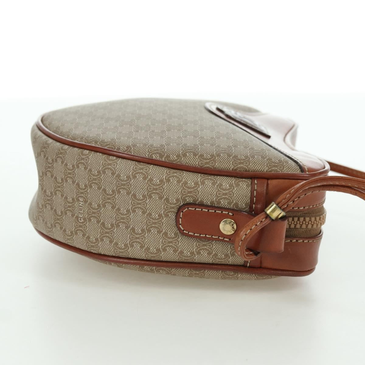 Celine Vintage Macadam Shoulder Bag Canvas And Leather Beige Canvas Shoulder Bag Bag