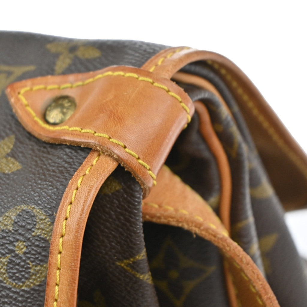 Louis Vuitton Saumur Handbag Monogram Canvas Brown Canvas Shoulder Bag