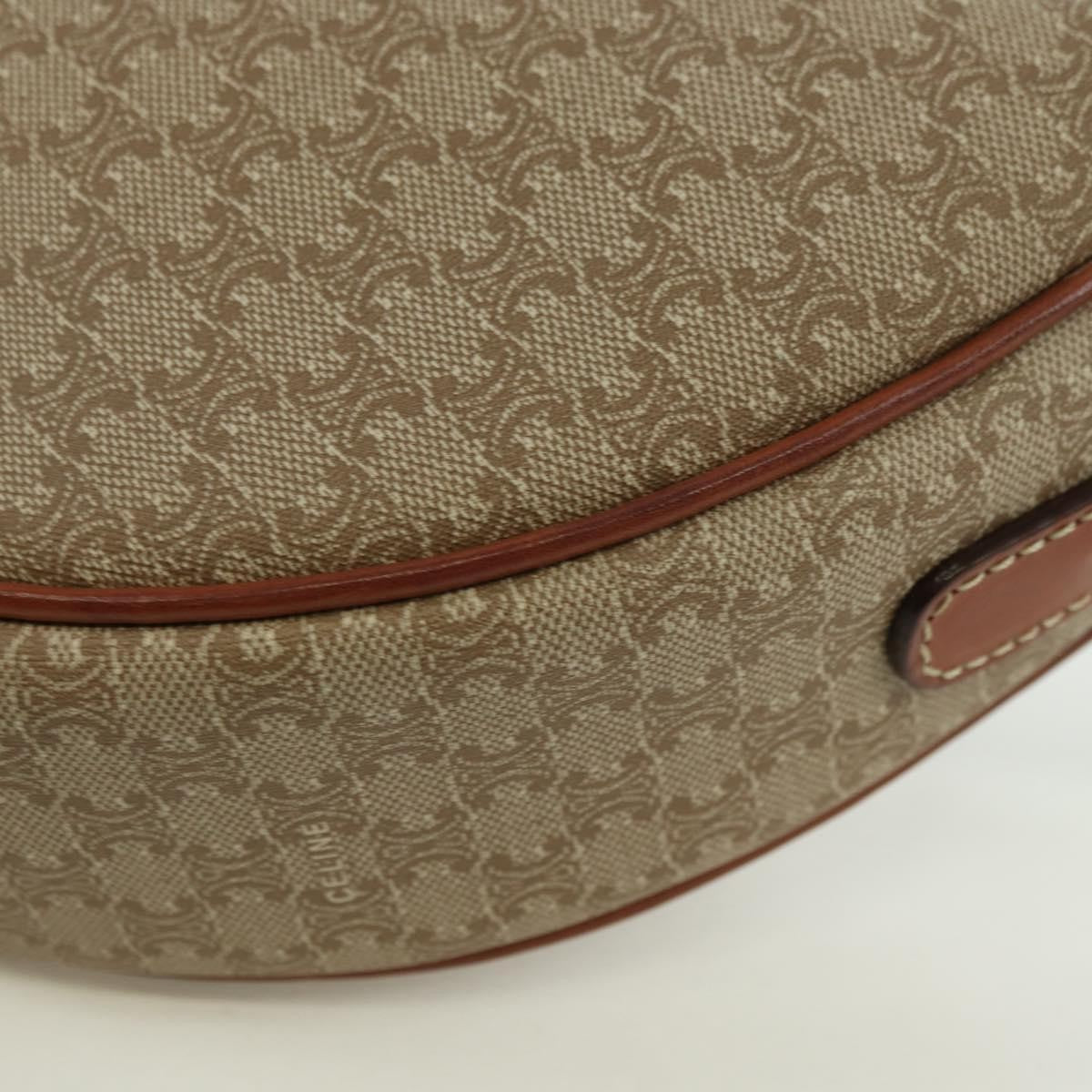 Celine Vintage Macadam Shoulder Bag Canvas And Leather Beige Canvas Shoulder Bag Bag