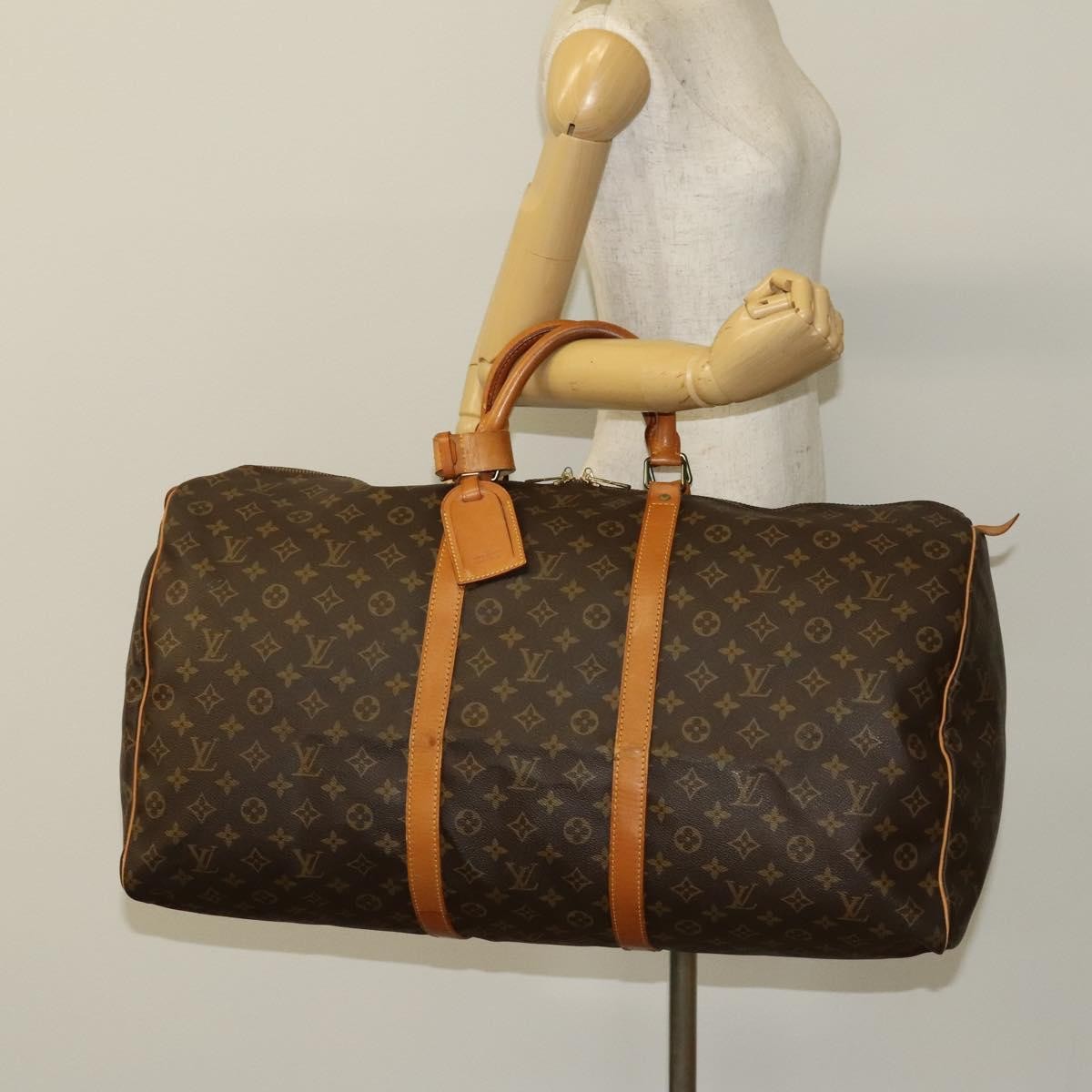 Louis Vuitton Keepall Bag Monogram Canvas Brown Canvas Travel Bag