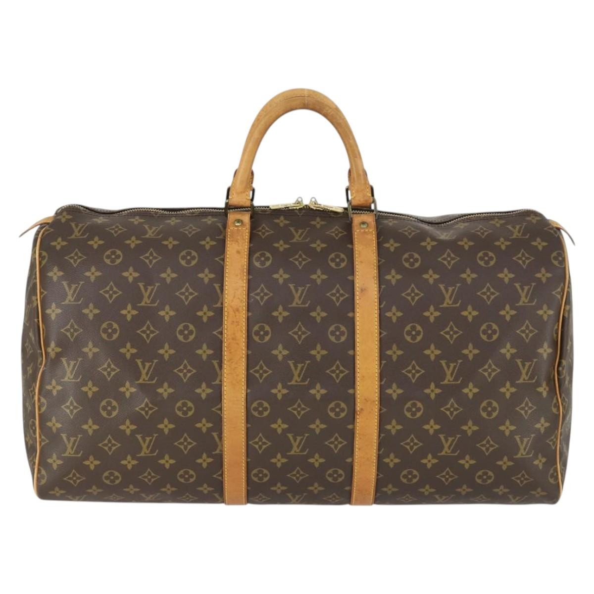 Louis Vuitton Keepall Bag Monogram Canvas Brown Canvas Travel Bag