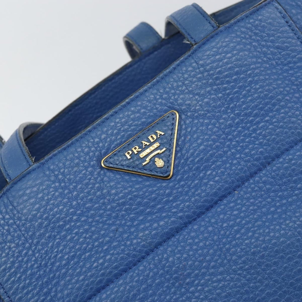 Prada Tote Vitello Daino Vitello Daino Blue Leather Tote Bag Bag