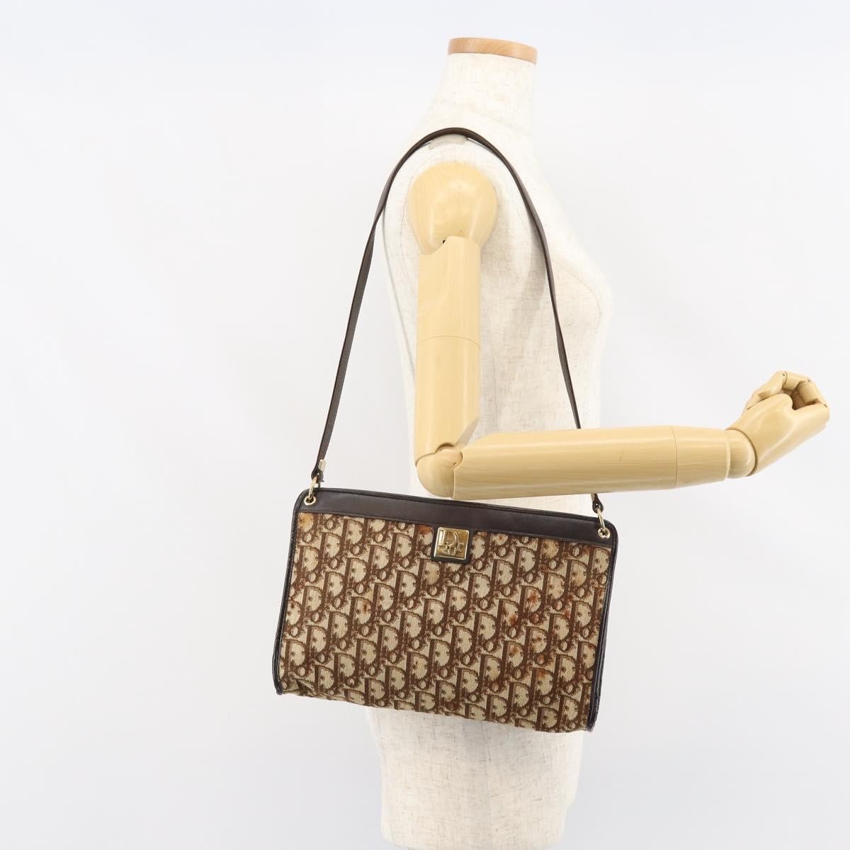 Christian Dior Vintage Trotter Shoulder Bag Canvas Beige Canvas Shoulder Bag Bag (Pre-Owned)