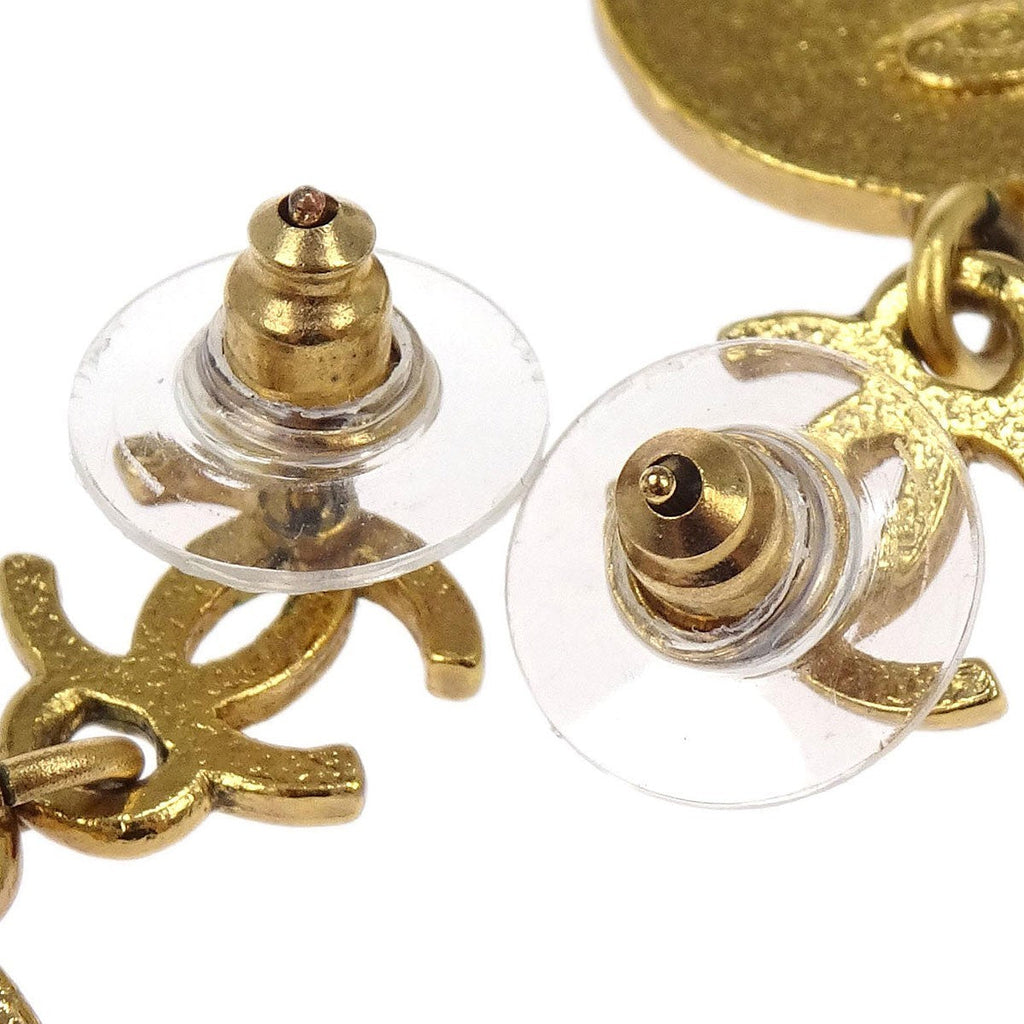 Chanel Cc Star Round Drop Earrings Metal With Resin Gold Gold_Plated Earrings Jewelry