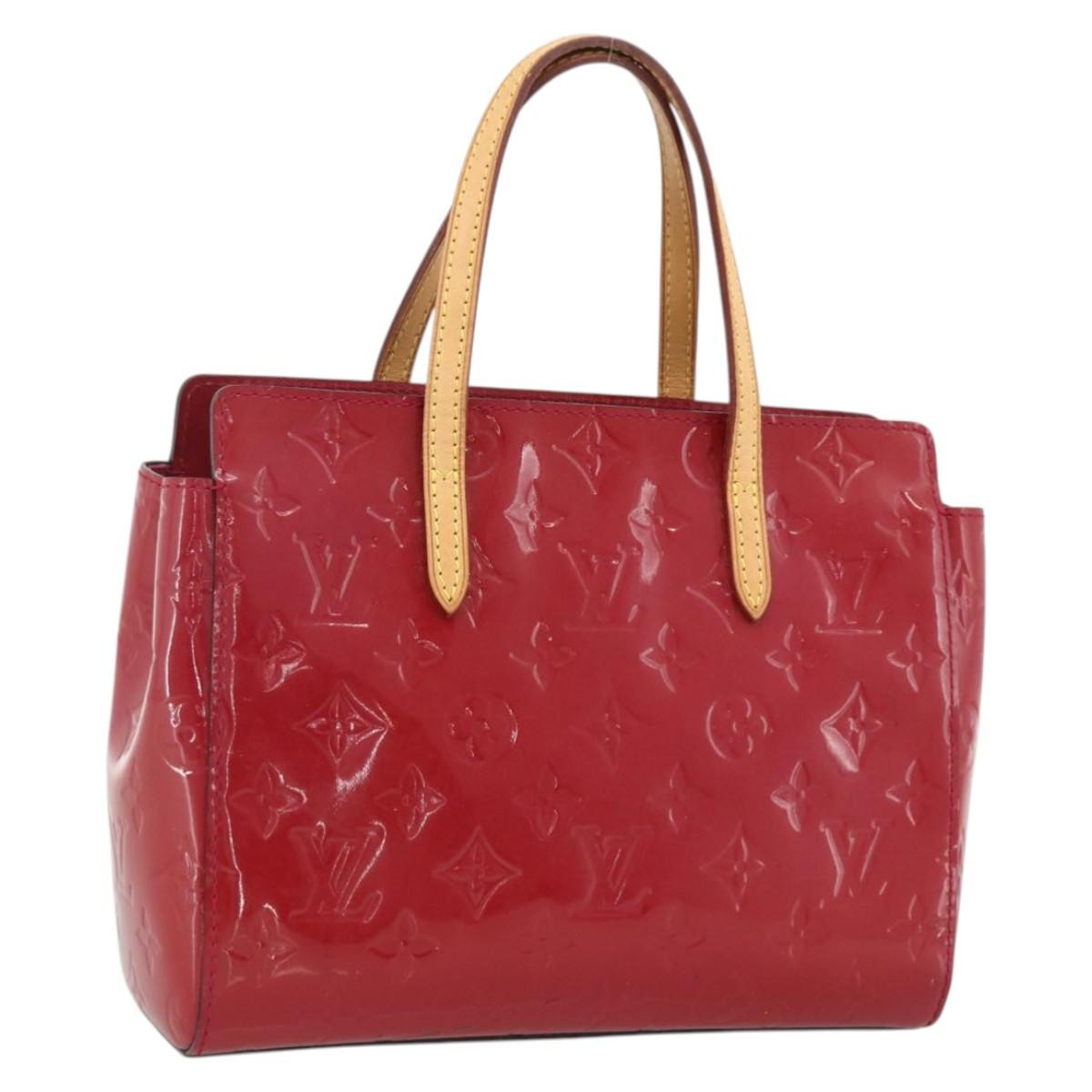 Louis Vuitton Catalina Handbag Monogram Vernis Pink Patent_Leather Tote Bag