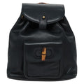 Gucci Vintage Bamboo Backpack Leather Black Leather Backpack Bag (Pre-Owned)