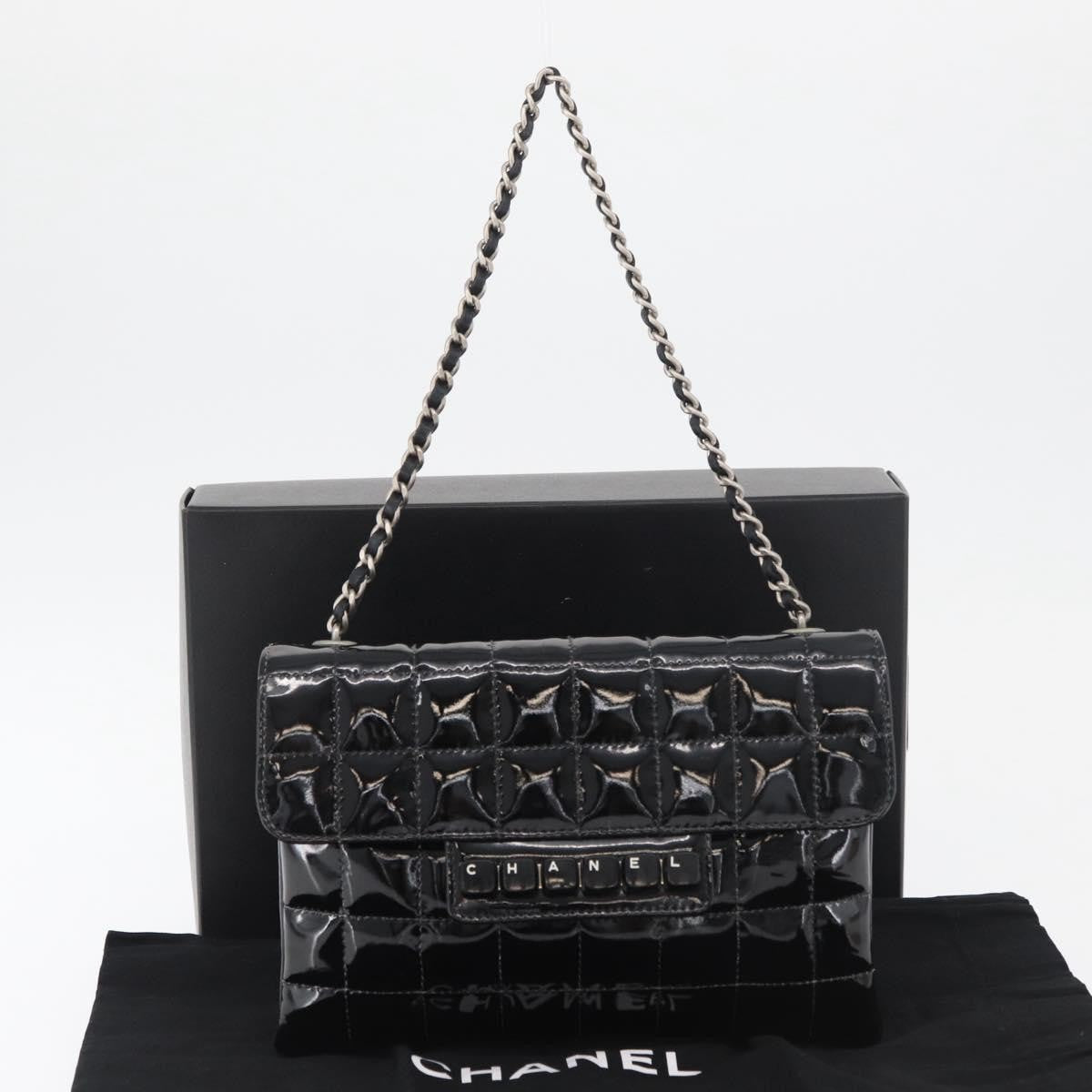 Chanel Keyboard Flap Bag Quilted Patent Black Patent_Leather Shoulder Bag Bag