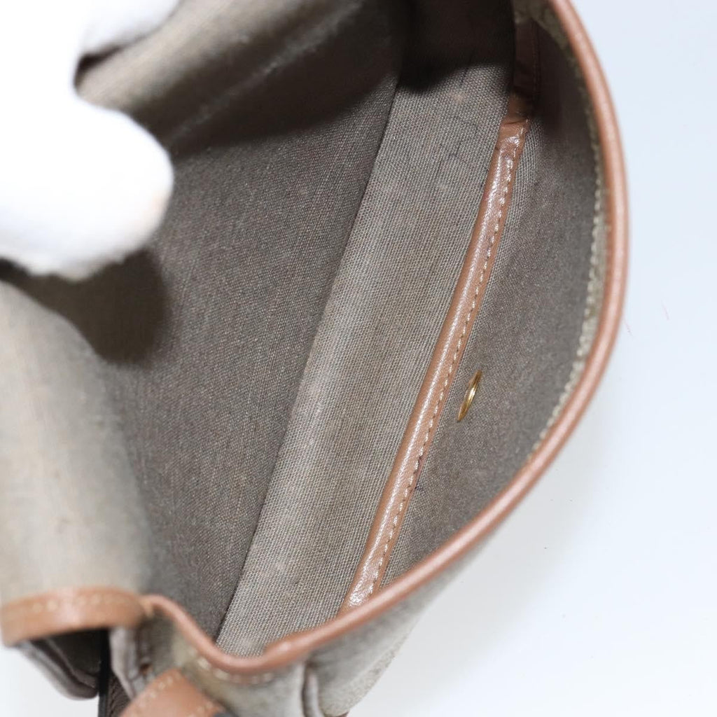 Christian Dior Vintage Honeycomb Flap Crossbody Bag Coated Canvas Beige Canvas Shoulder Bag Bag (Pre-Owned)