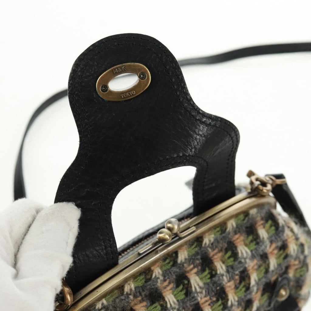 Burberry Blue Label Shoulder Bag Tweed Green Tweed Shoulder Bag