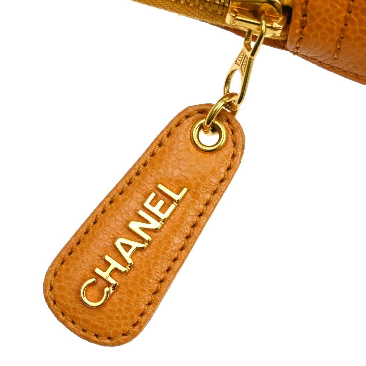 Chanel Vintage Front Pocket Shoulder Bag Leather Orange Leather Shoulder Bag Bag