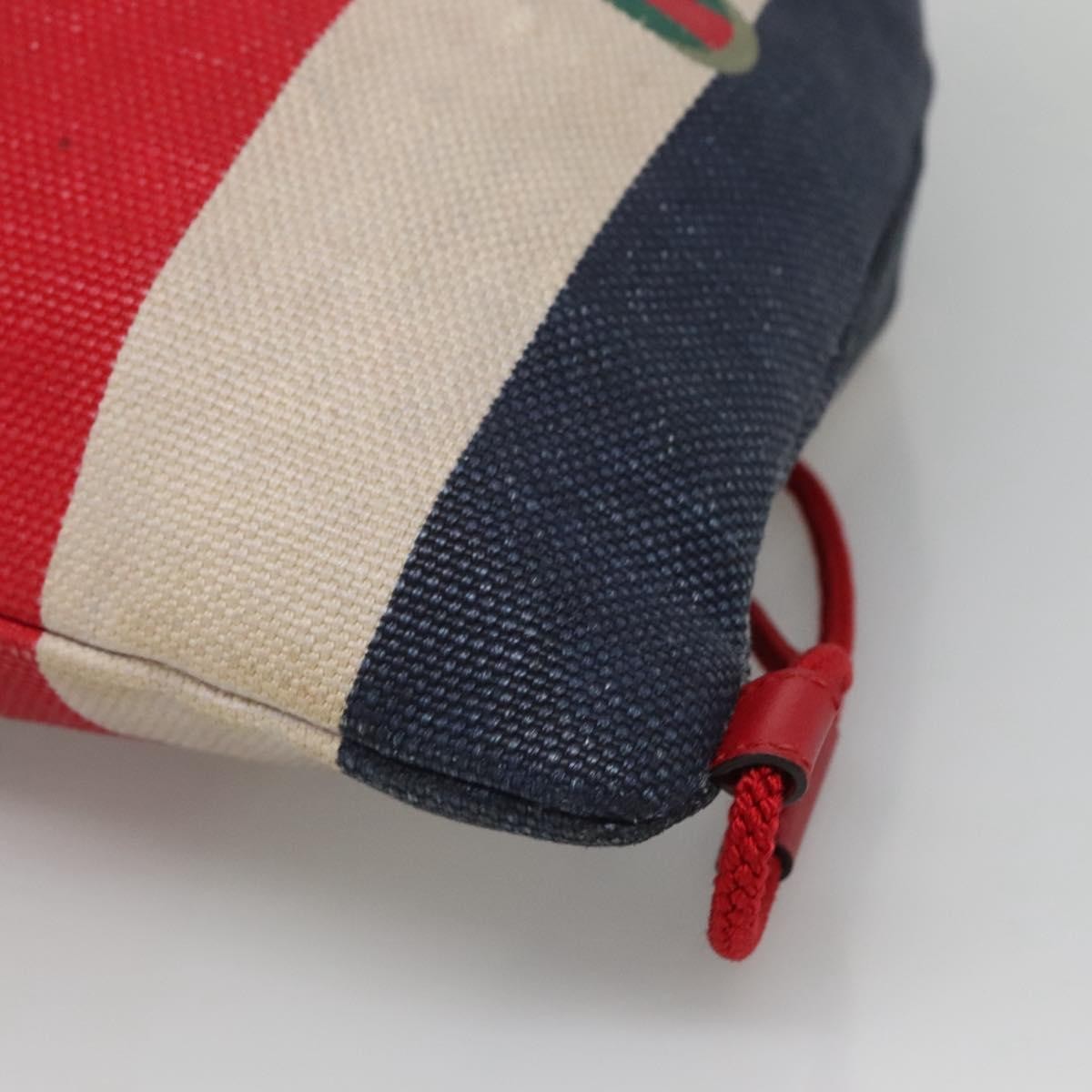 Gucci Logo Drawstring Backpack Striped Canvas Multicolour Canvas Backpack Bag (Pre-Owned)